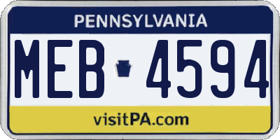 PA license plate MEB4594