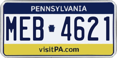 PA license plate MEB4621