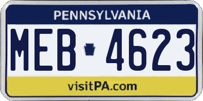 PA license plate MEB4623