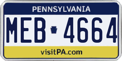 PA license plate MEB4664