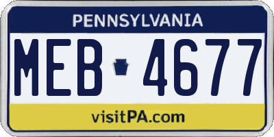 PA license plate MEB4677