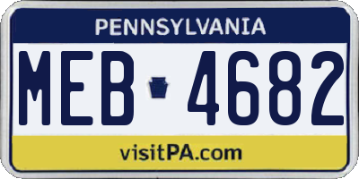 PA license plate MEB4682