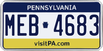 PA license plate MEB4683