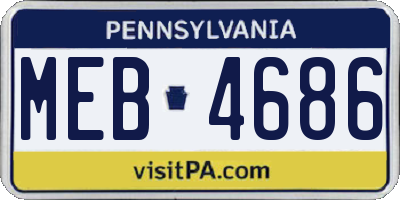 PA license plate MEB4686