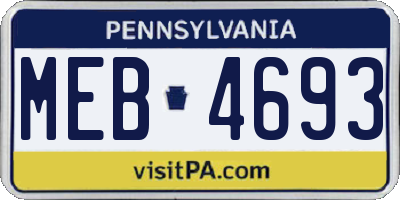 PA license plate MEB4693