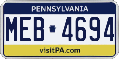PA license plate MEB4694