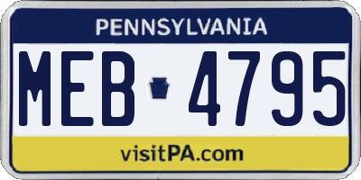 PA license plate MEB4795