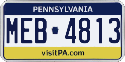 PA license plate MEB4813