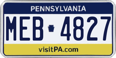 PA license plate MEB4827
