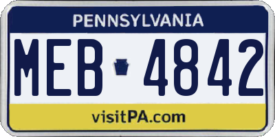 PA license plate MEB4842