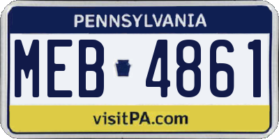 PA license plate MEB4861