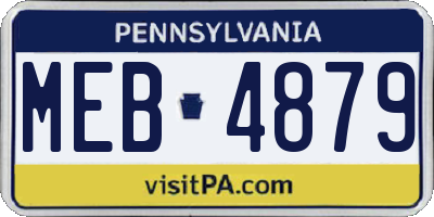 PA license plate MEB4879