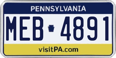 PA license plate MEB4891