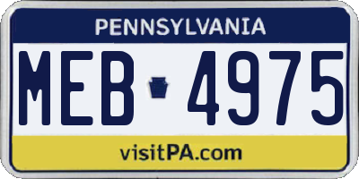 PA license plate MEB4975