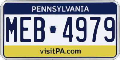 PA license plate MEB4979