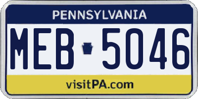 PA license plate MEB5046