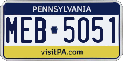 PA license plate MEB5051