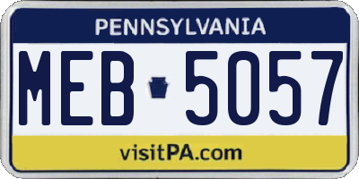 PA license plate MEB5057