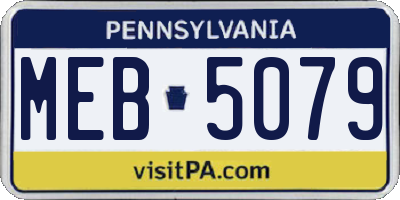 PA license plate MEB5079