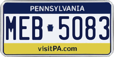 PA license plate MEB5083