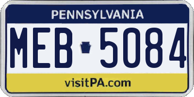 PA license plate MEB5084