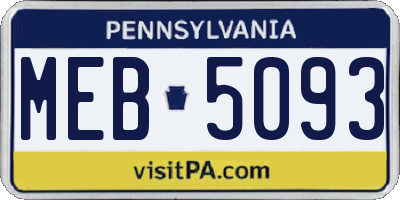 PA license plate MEB5093