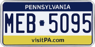 PA license plate MEB5095
