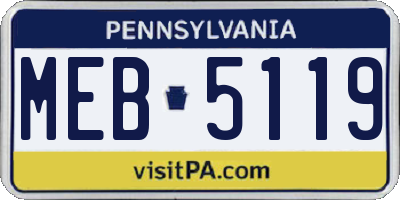 PA license plate MEB5119