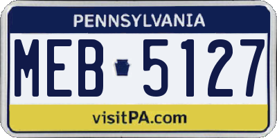 PA license plate MEB5127