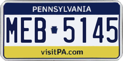 PA license plate MEB5145