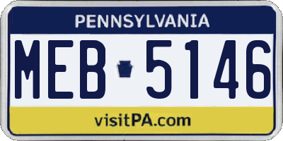 PA license plate MEB5146