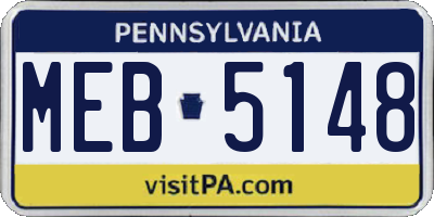 PA license plate MEB5148