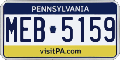 PA license plate MEB5159