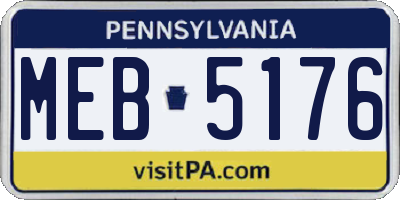 PA license plate MEB5176