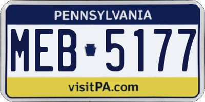 PA license plate MEB5177