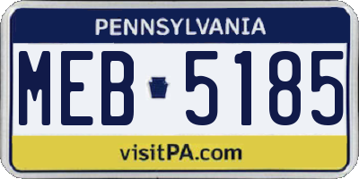 PA license plate MEB5185