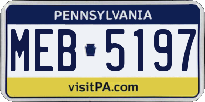 PA license plate MEB5197