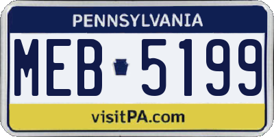 PA license plate MEB5199