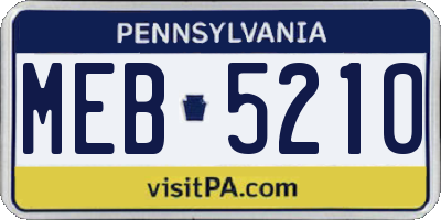 PA license plate MEB5210