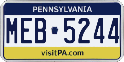 PA license plate MEB5244