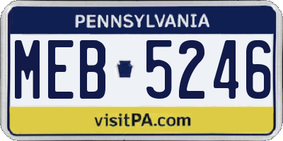 PA license plate MEB5246