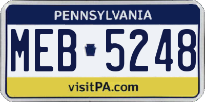 PA license plate MEB5248