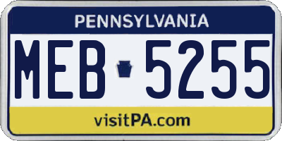 PA license plate MEB5255