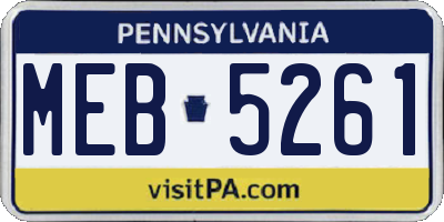 PA license plate MEB5261