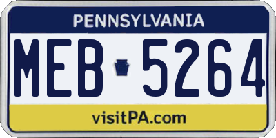 PA license plate MEB5264