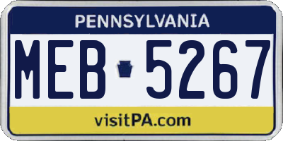 PA license plate MEB5267