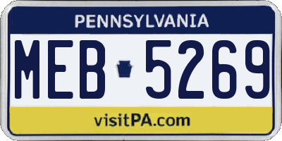 PA license plate MEB5269