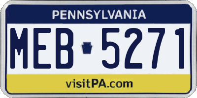 PA license plate MEB5271