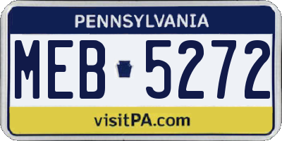 PA license plate MEB5272