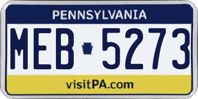 PA license plate MEB5273